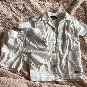 7 For All Mankind Kids Matching Linen and Cotton Set